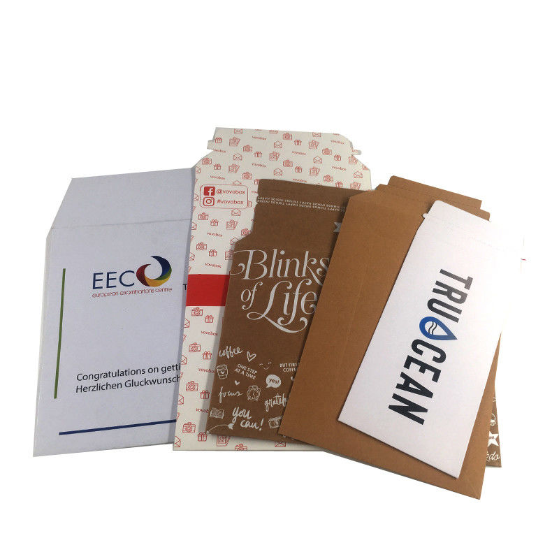 100% Recycled Kraft White Paper Mailer Bag with Self-adhesive strip