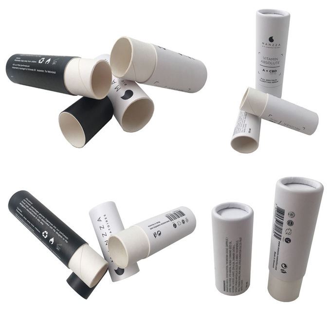 Disposable Paperboard Lip Balm Tubes Kraft Cylinder Packaging Custom Design