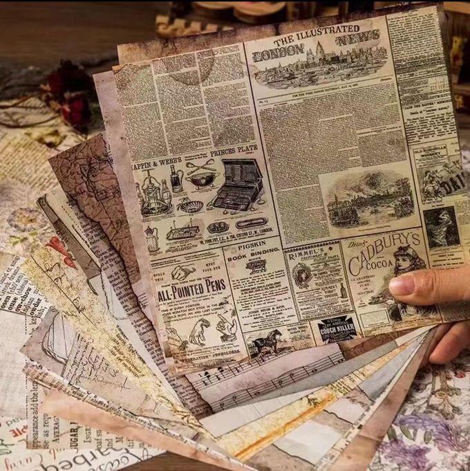 Retro Fantasy Decorative Paper Printing Services DIY Trash Diary Collage Stationery 0
