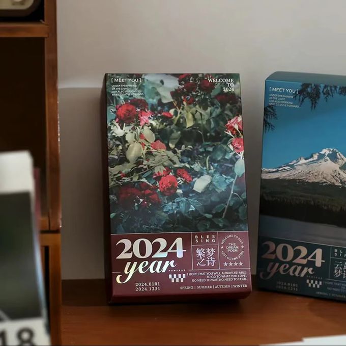 Custom Printed Advent Calendar Desk Calendar With Tear Off Landscape Paintings 1