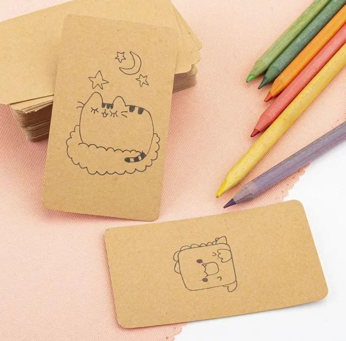 Paper Blank Kraft Business Cards DIY Graffiti Business Card Word Memory Card 2